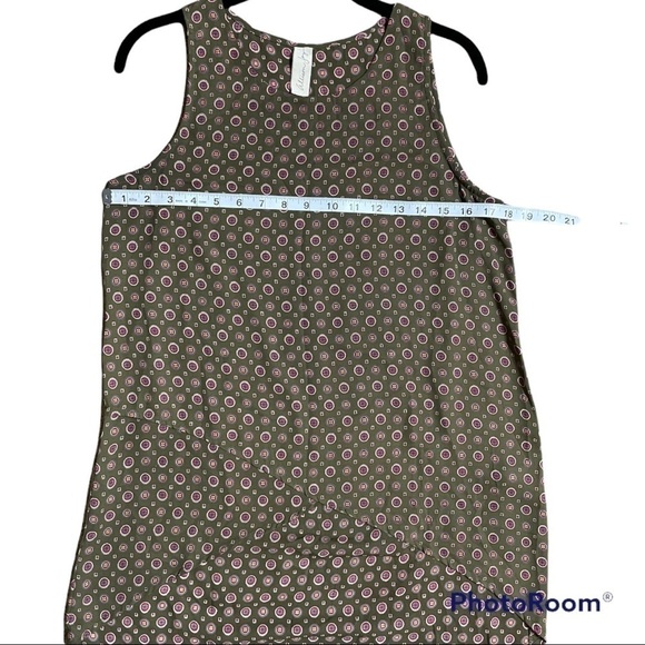 Evereve Allison Joy Floral Olive Sleeveless Tank Blouse | S - Picture 5 of 7